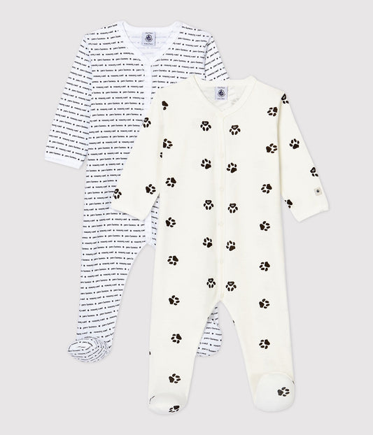 Petit Bateau Baby 2-Pack Cotton Sleepsuit