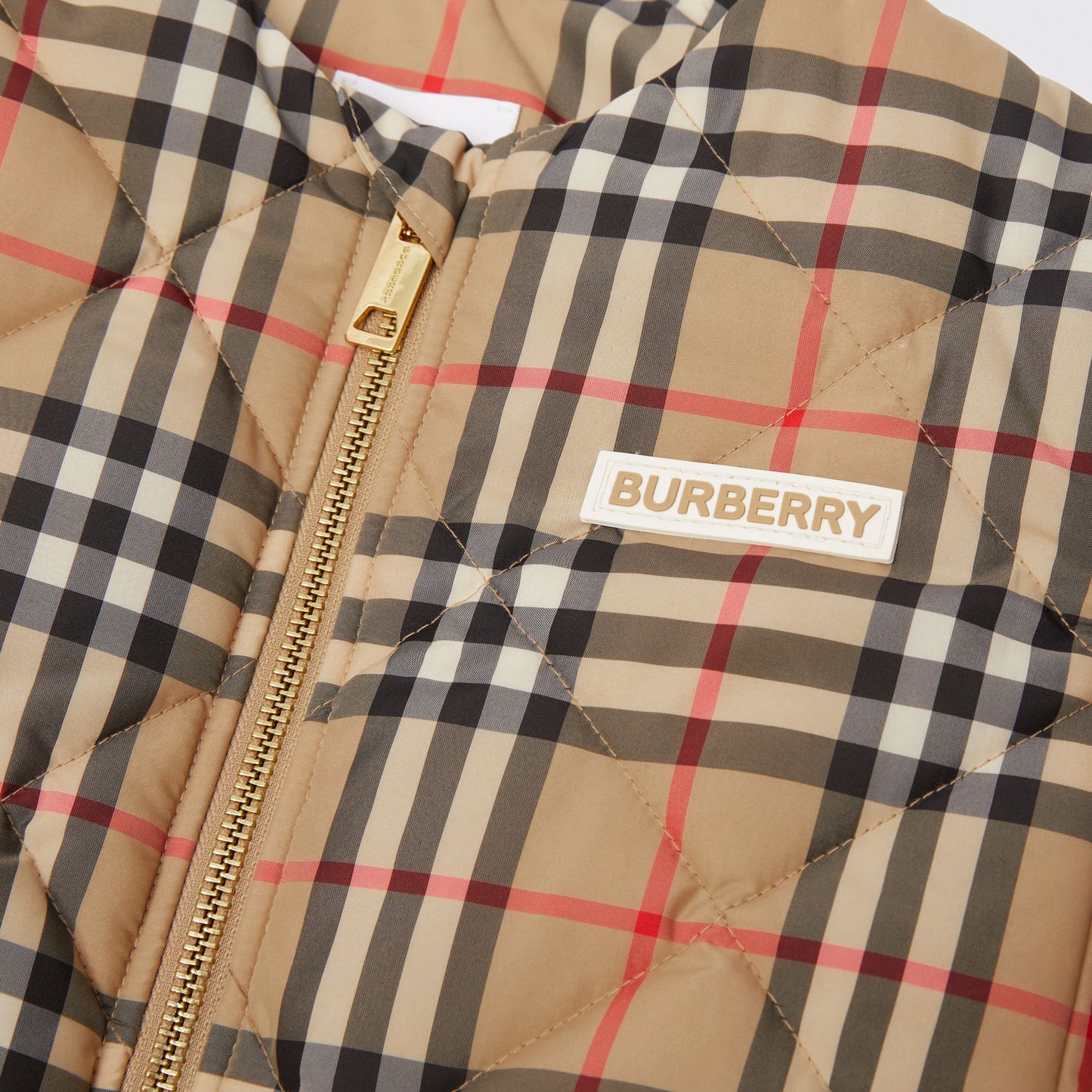 Burberry Appliqué Vintage Check Diamond Quilted Jacket