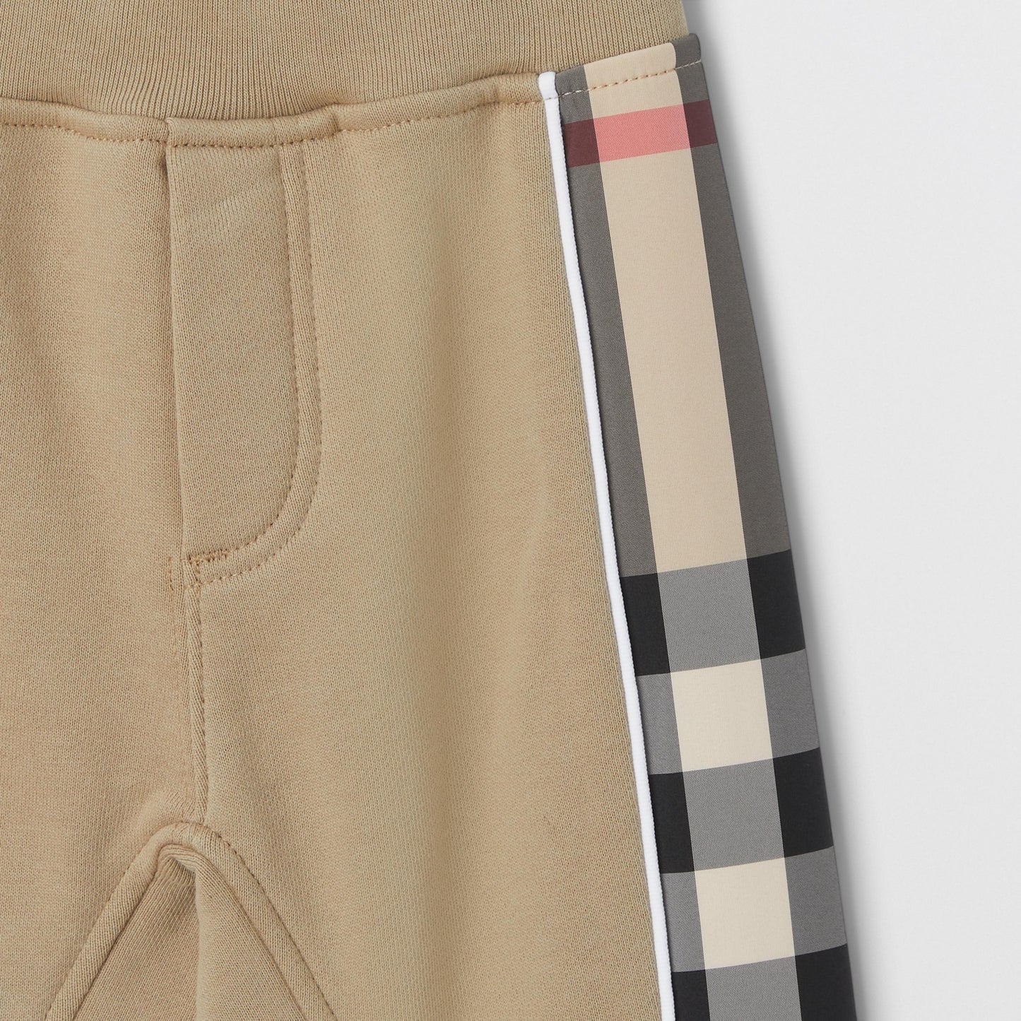 Burberry Baby Beige Check Panel Jogging Pants