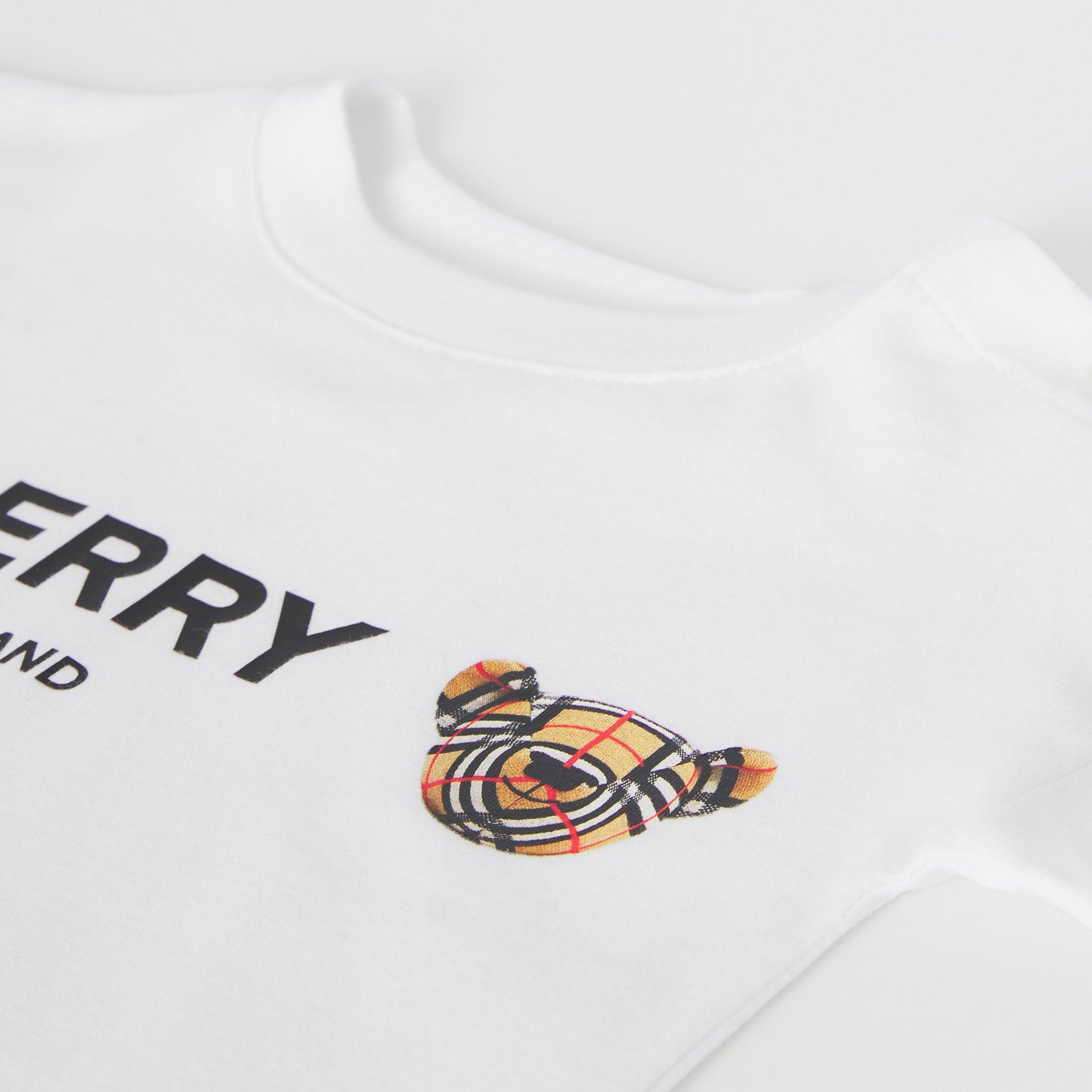 Burberry White Cotton Logo Babygrow