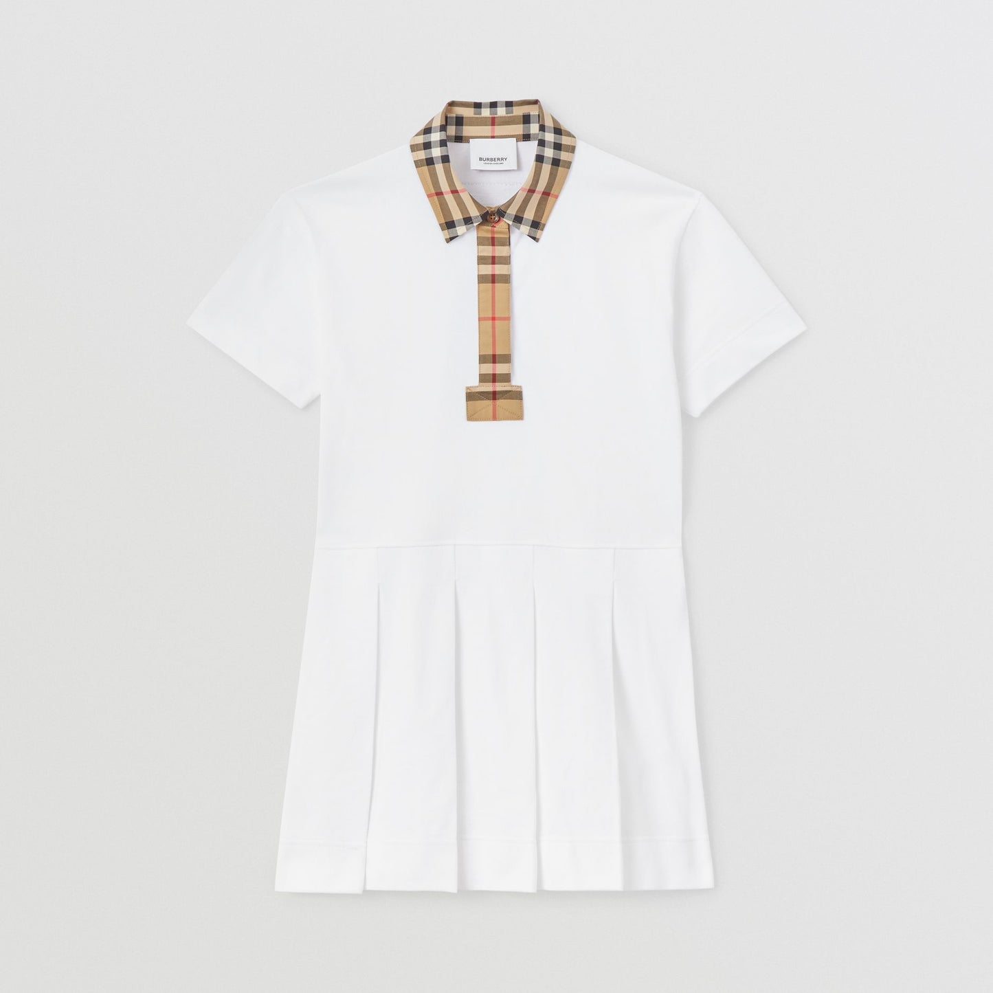 Burberry Check Trim Piqué Polo Shirt Dress