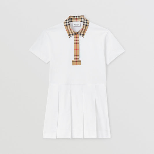 Burberry Check Trim Piqué Polo Shirt Dress