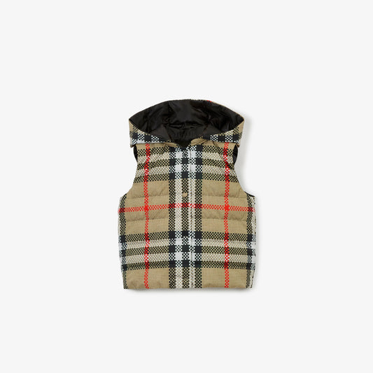 Reversible Check Puffer Gilet