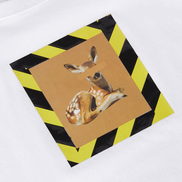 Burberry White Deer Print Cotton T-shirt