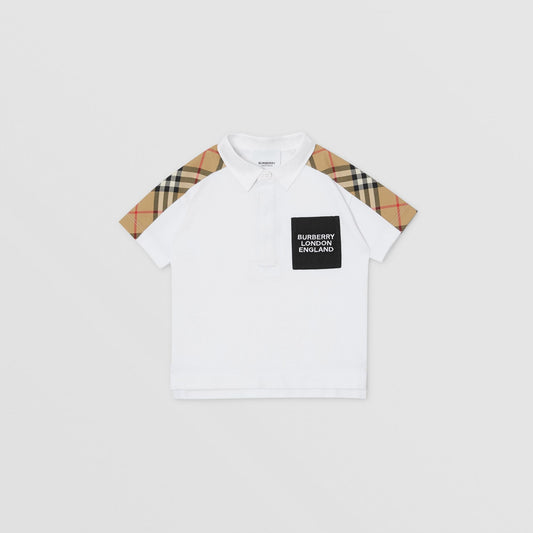 Vintage Check Panel Cotton Piqué Polo Shirt