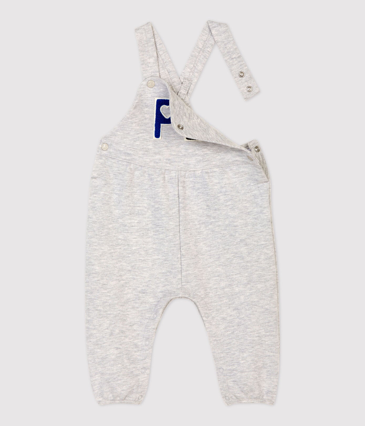 Petit Bateau Baby Grey Fleece Dungaree