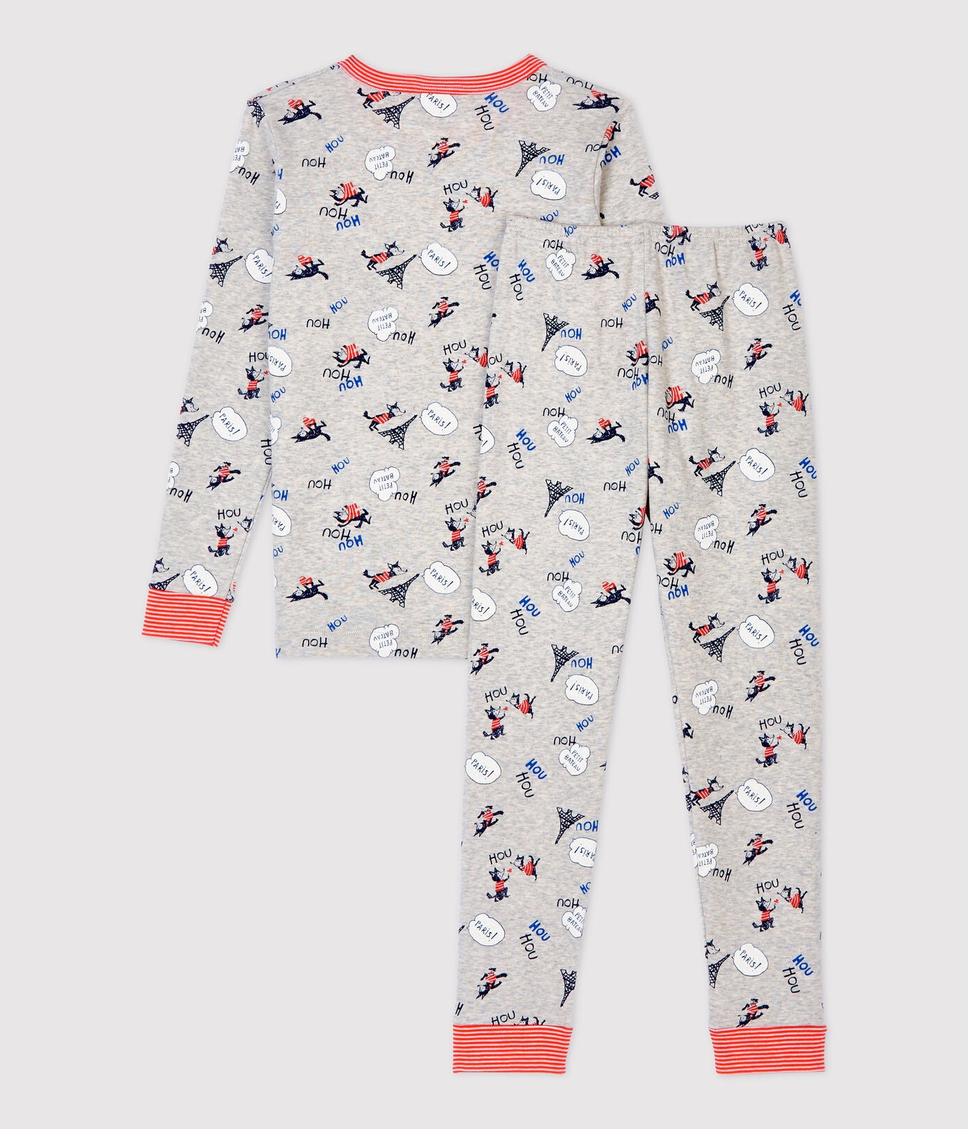 Petit Bateau Paris Print Cotton Pajamas