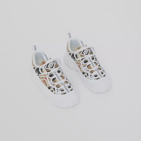 Burberry Vintage Check Cotton and Leather Arthur Sneakers