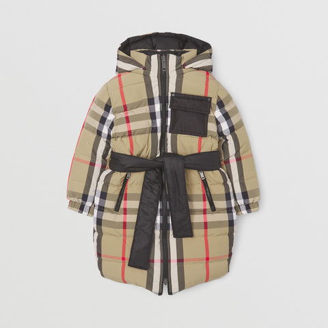 Burberry Reversible Check Recycled Nylon Puffer Coat