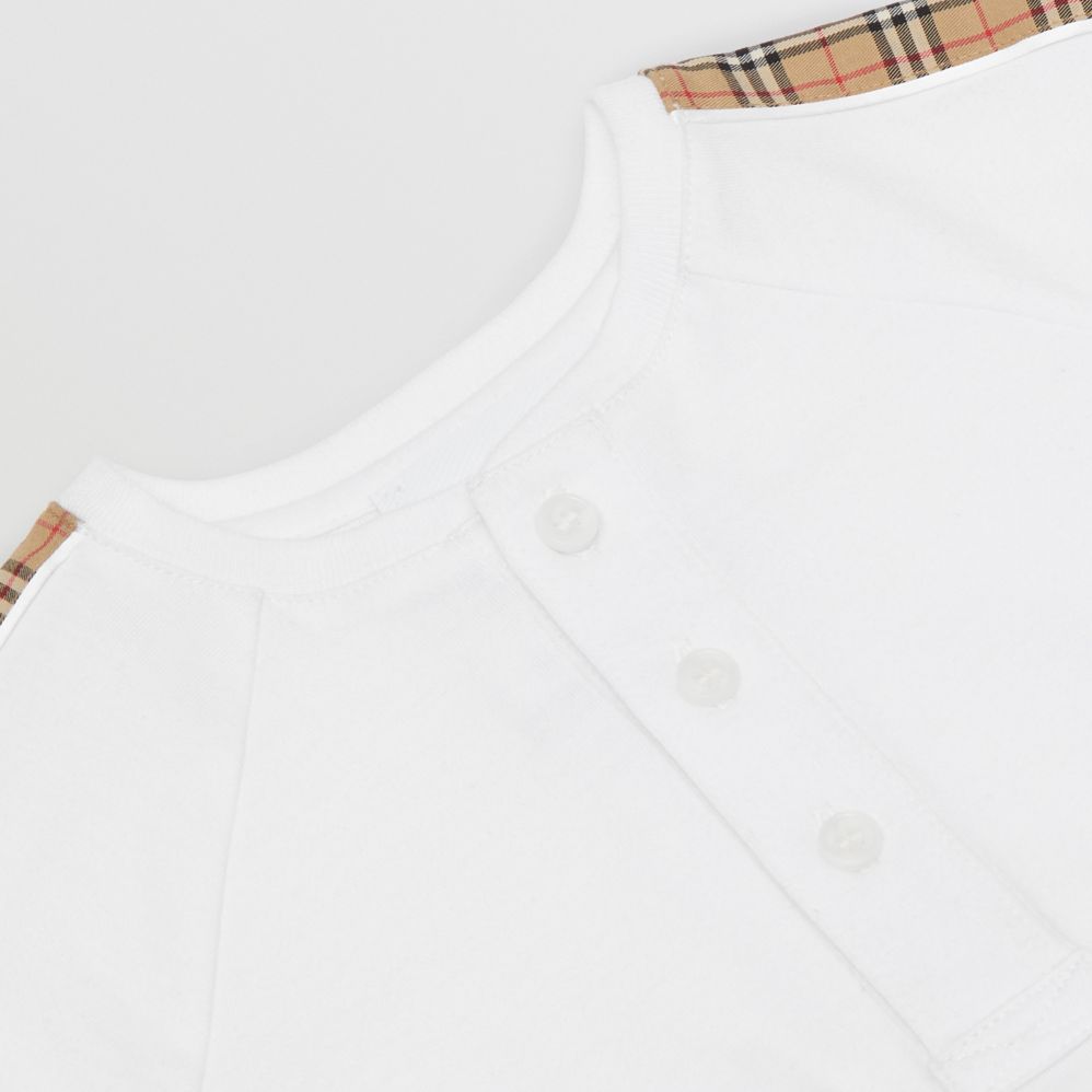 Burberry Vintage Check Detail Cotton Bodysuit