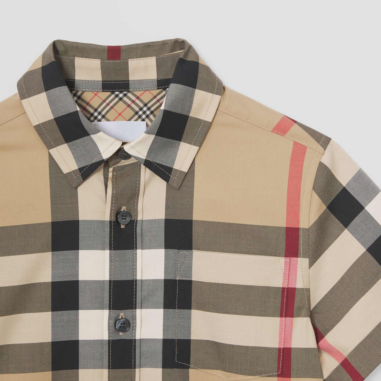 Burberry Short-sleeve Check Stretch Cotton Shirt