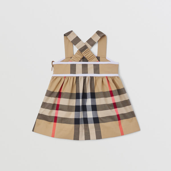 Burberry Baby Check Stretch Cotton Dress Bloomers