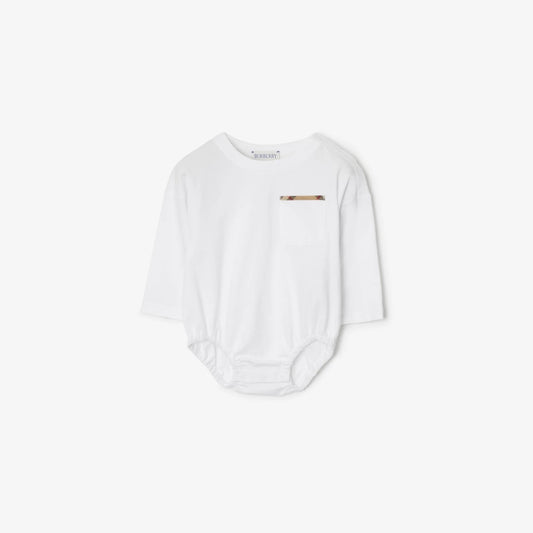 Check Trim Cotton Bodysuit