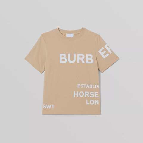 BurberryBeige Horseferry Print Cotton T-shirt