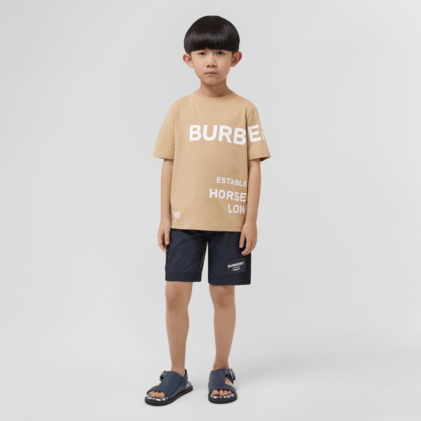 BurberryBeige Horseferry Print Cotton T-shirt