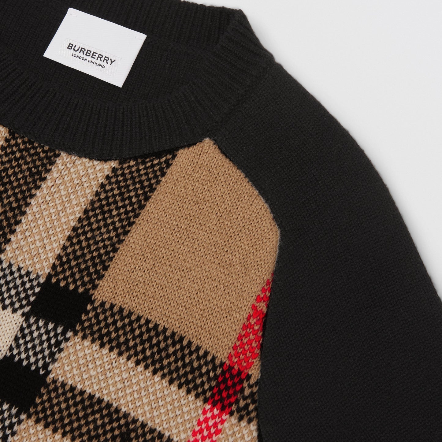 Burberry Check Wool Cashmere Jacquard Sweater Dress