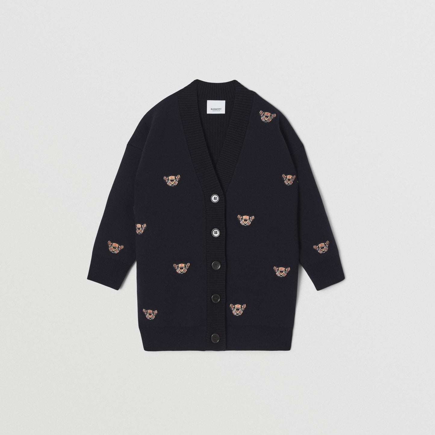 Burberry Thomas Bears Motif Wool Cardigan