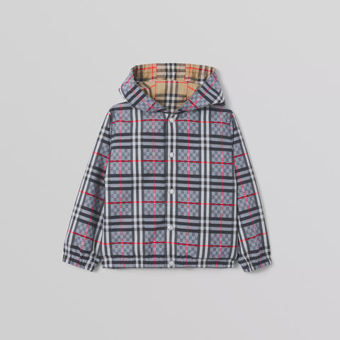 Burberry Reversible Check Stretch Jacquard Jacket