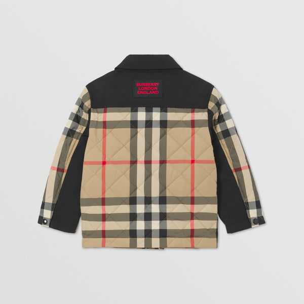 Burberry Logo Appliqué Check Diamond Quilted Jacket