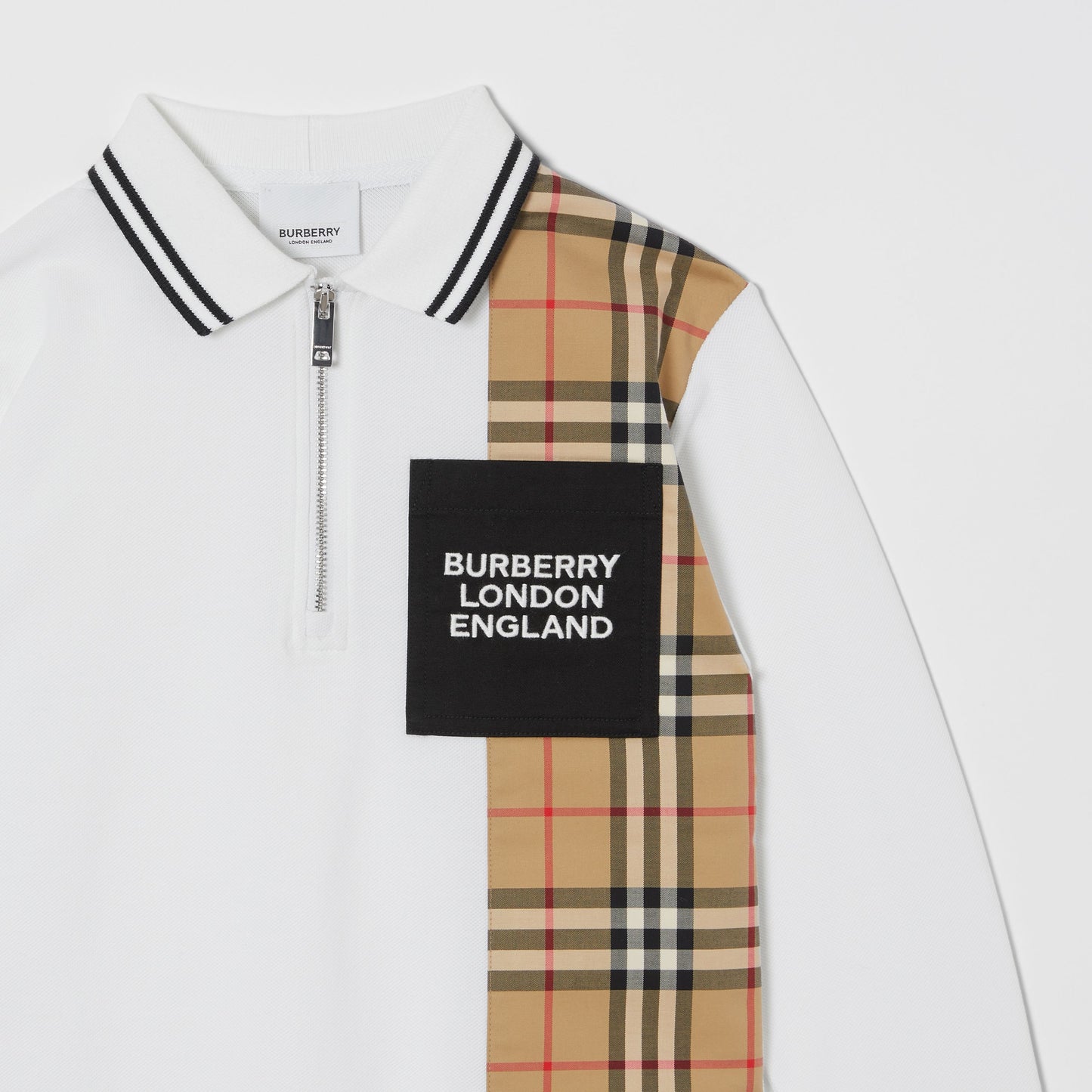 Burberry Long-sleeve Check Cotton Polo Shirt