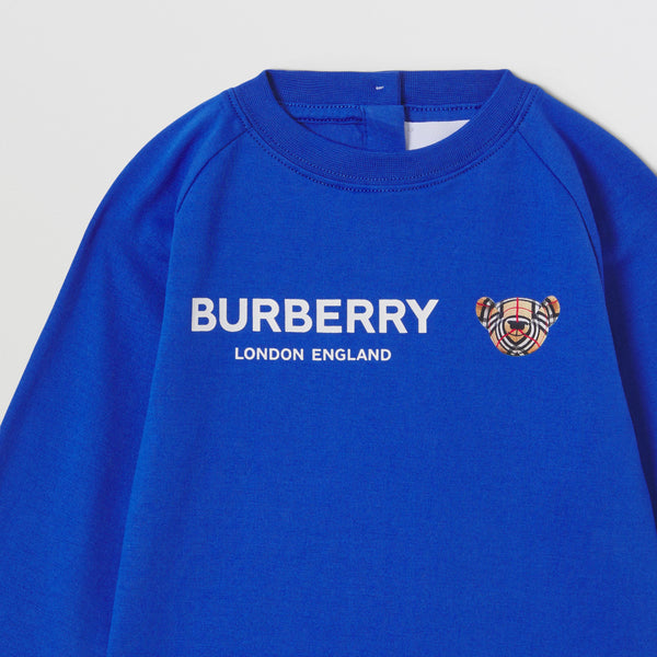Burberry Long-sleeve Thomas Bear Motif Cotton Top