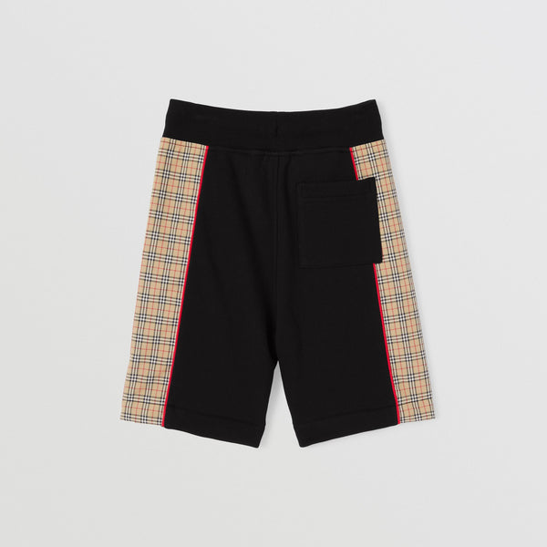 Burberry Boy Check Panel Cotton Shorts