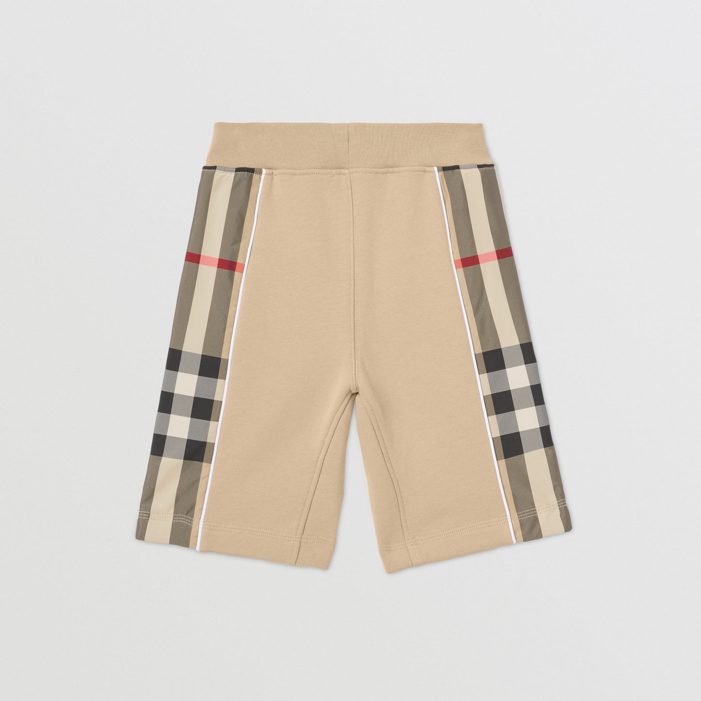 Burberry Beige Check Panel Cotton Shorts