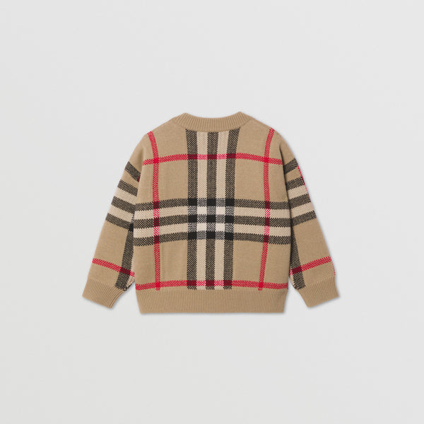 Burberry Check Intarsia Wool Cashmere Sweater