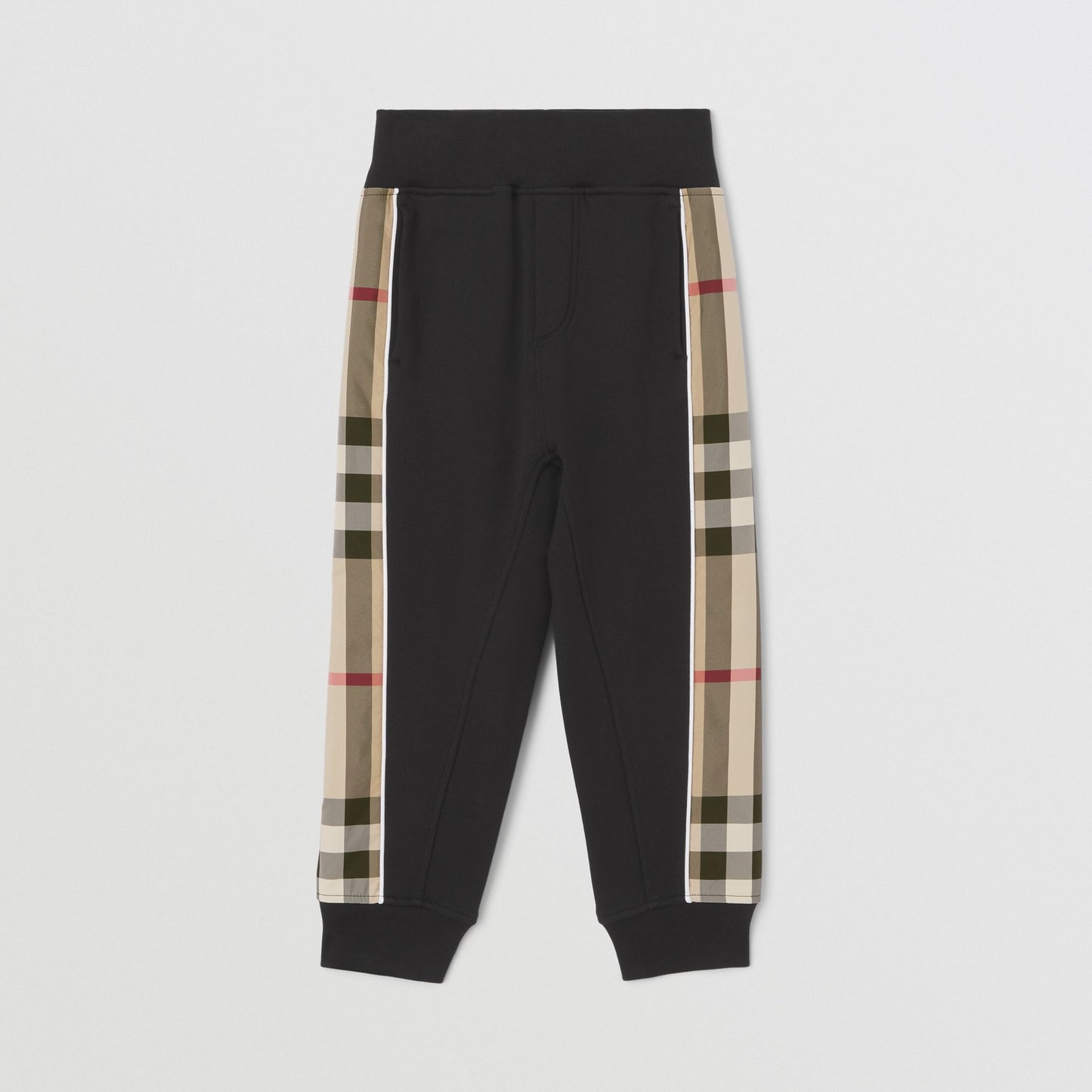 Burberry Check Panel Cotton Jogging Pants