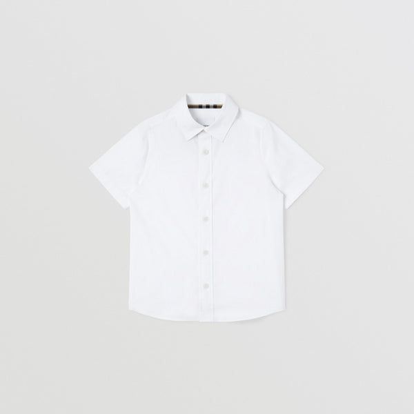 Burberry Short-sleeve Logo Print Stretch Cotton Shirt