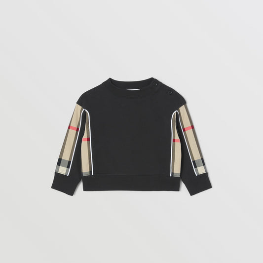 Burberry Baby Check Panel Cotton Sweatshirt