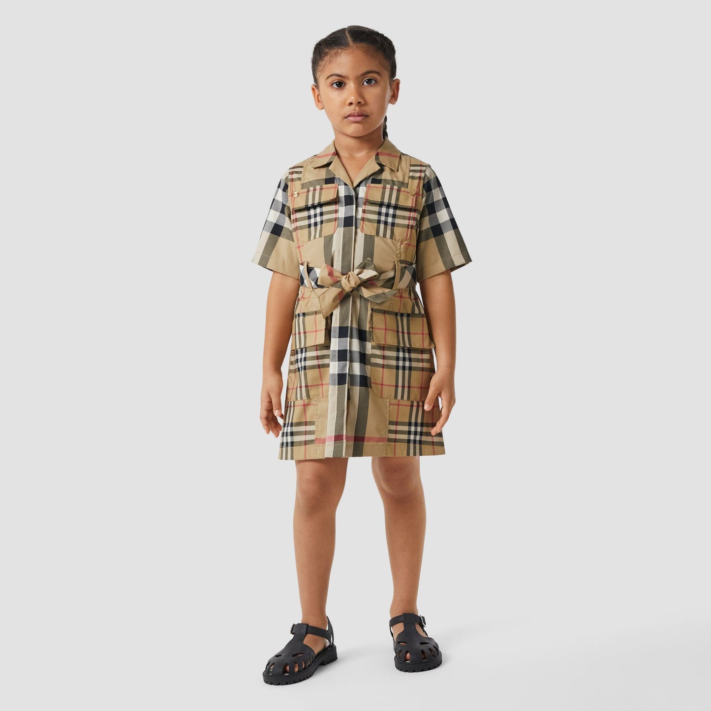 Burberry Patchwork Check Tie-waist Shirt Dress