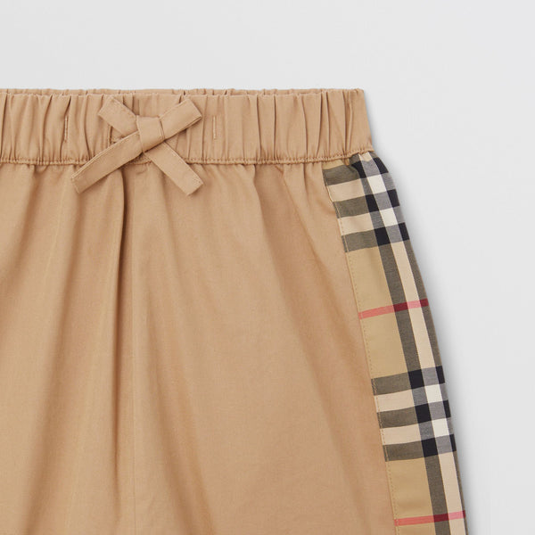 Burberry Vintage Check Panel Cotton Twill Trousers