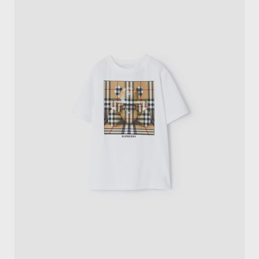 Check Thomas Bear Print Cotton T-shirt