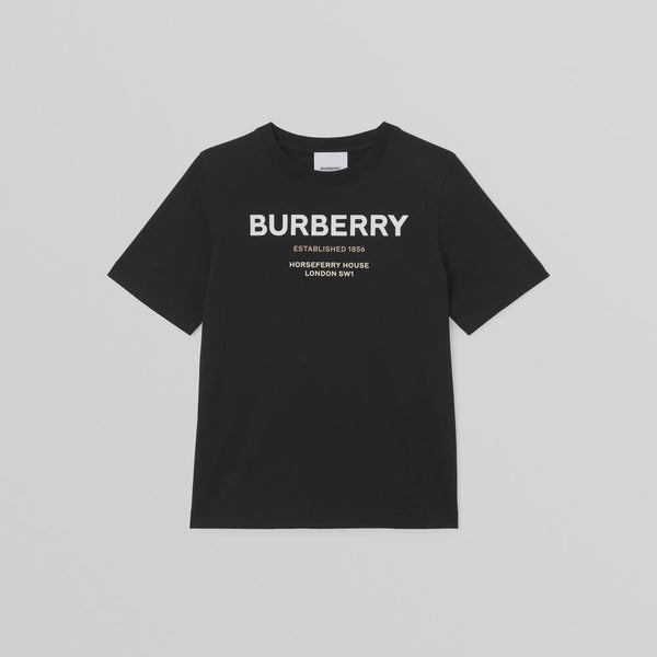 Burberry Black Horseferry Print Cotton T-shirt