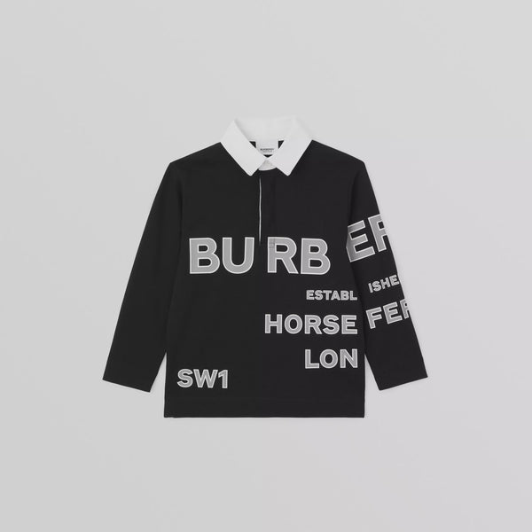 Burberry Black Jessy Text Polo Shirt