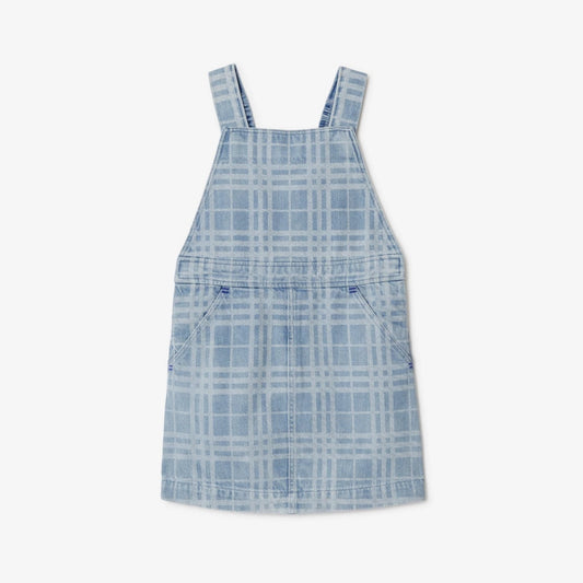 Check Denim Pinafore Dress