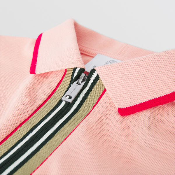 Burberry Icon Stripe Cotton Zip-front Polo Shirt