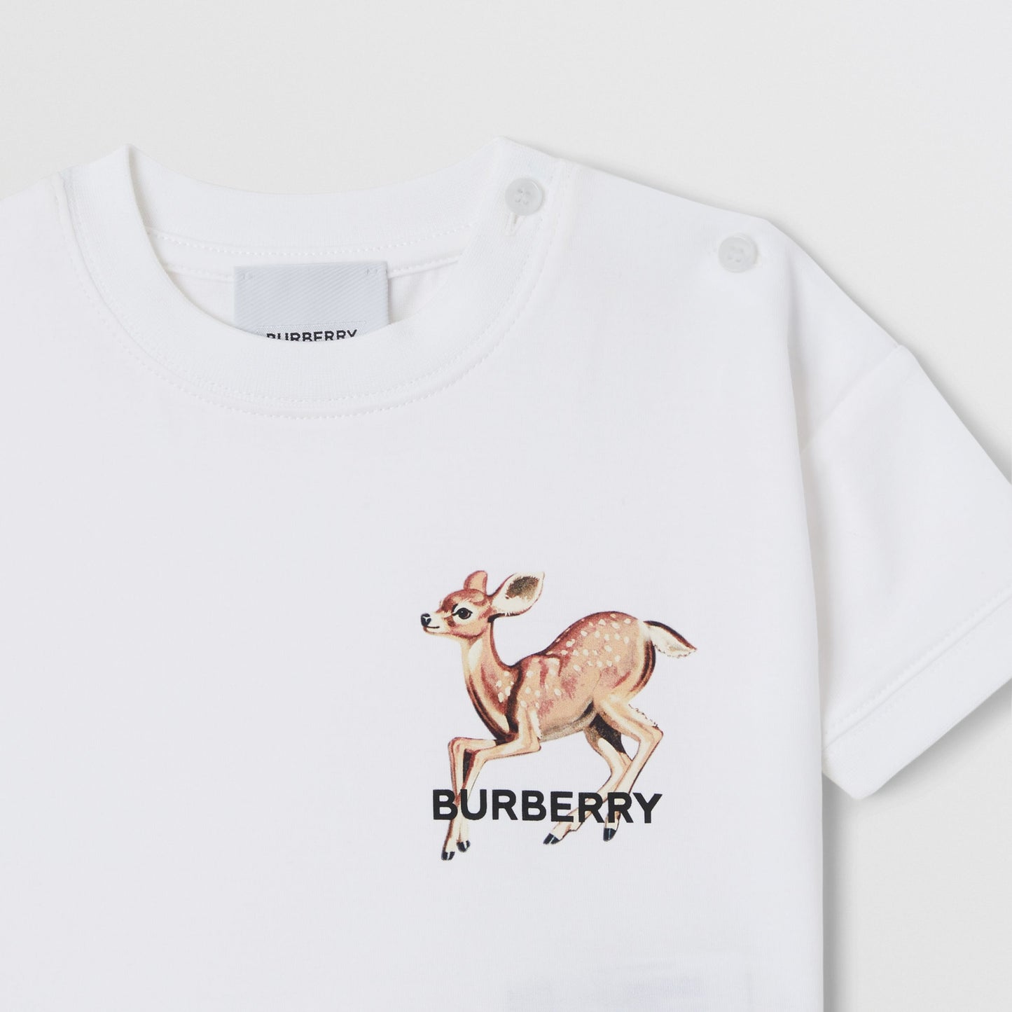 Burberry Baby Deer Motif Cotton T-shirt