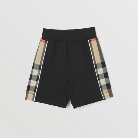 Burberry Baby Check Panel Cotton Shorts