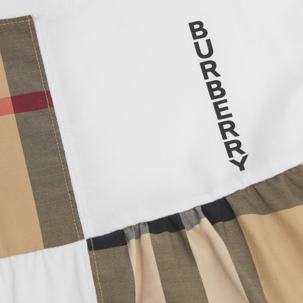 Burberry Check Panel Cotton Dress with Bloomers