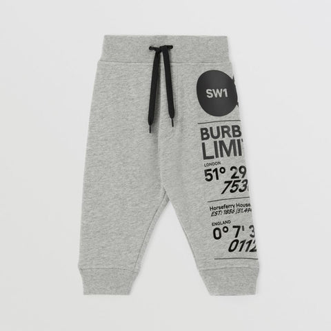 Burberry Baby Montage Print Cotton Jogging Pants
