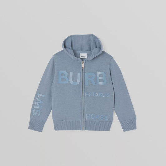 Burberry Horseferry Print Wool Hooded Top