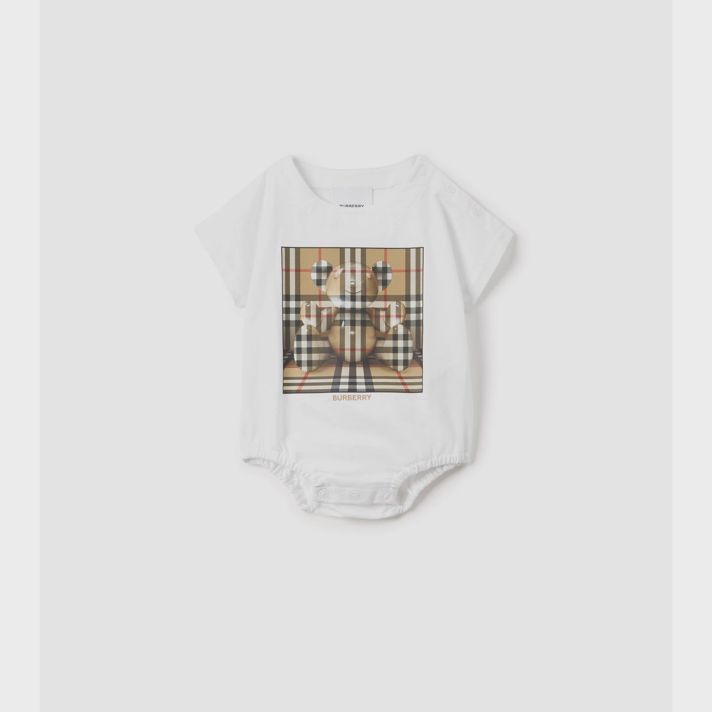 Check Thomas Bear Print Cotton Bodysuit