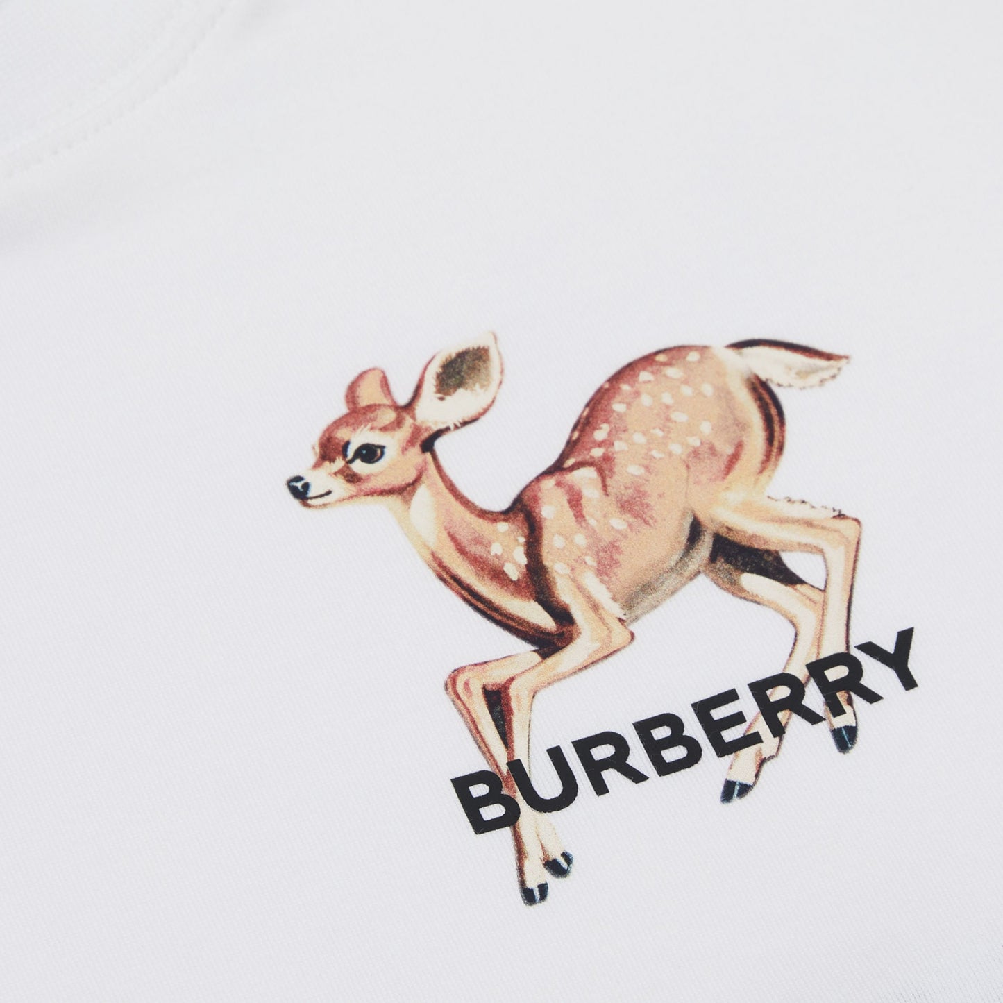 Burberry Baby Deer Motif Cotton T-shirt