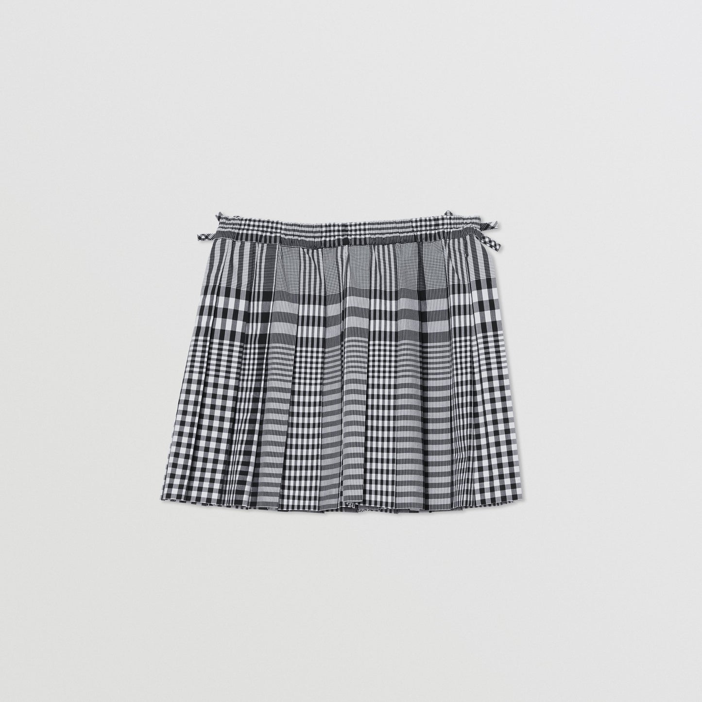 Burberry Check Cotton Poplin Pleated Skirt