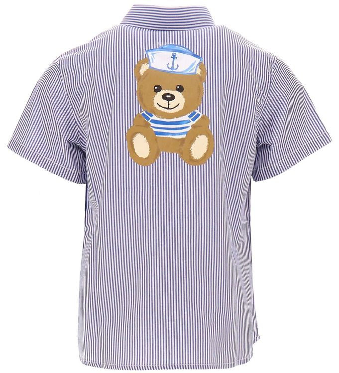 Moschino Boy Strip Shirt with Back Sailor Bear