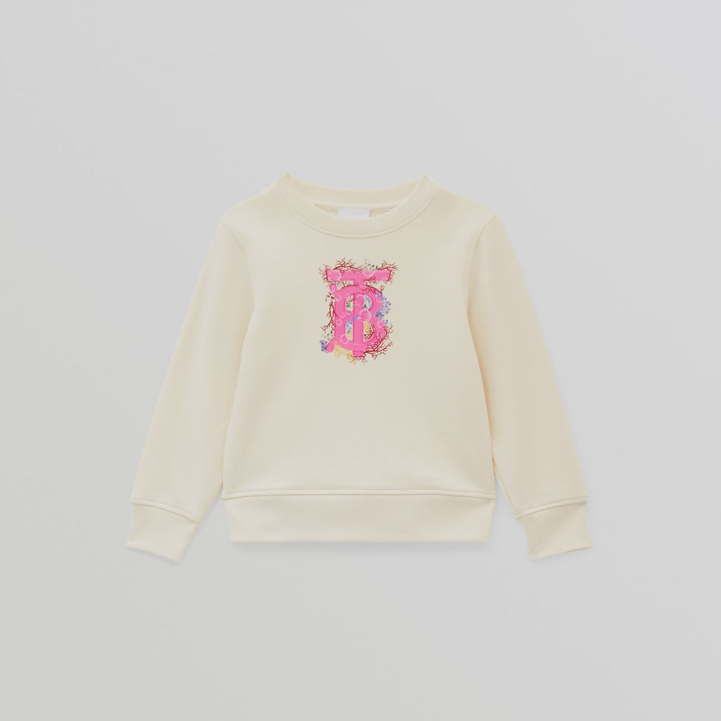 Burberry Coral TB Print Cotton Sweatshirt