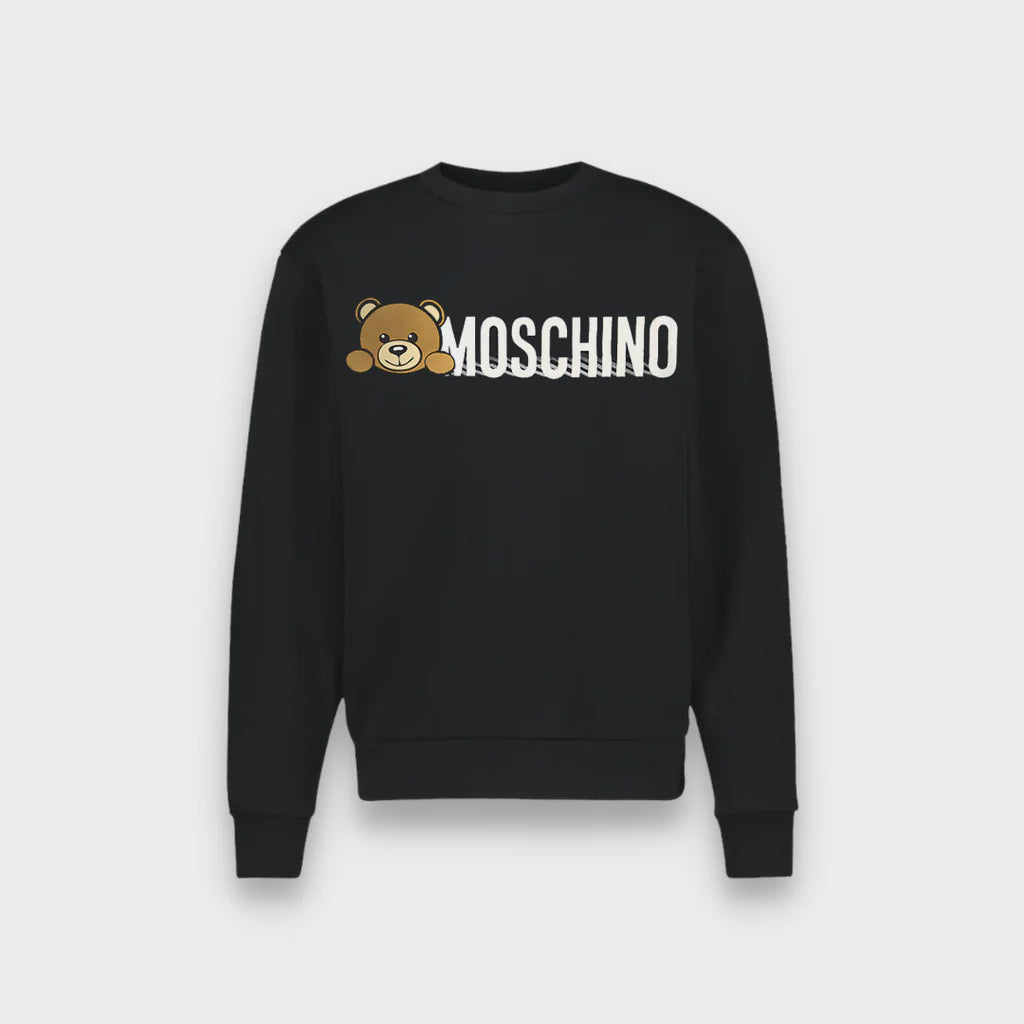 Moschino Black Bear Txt Logo Sweatshirt