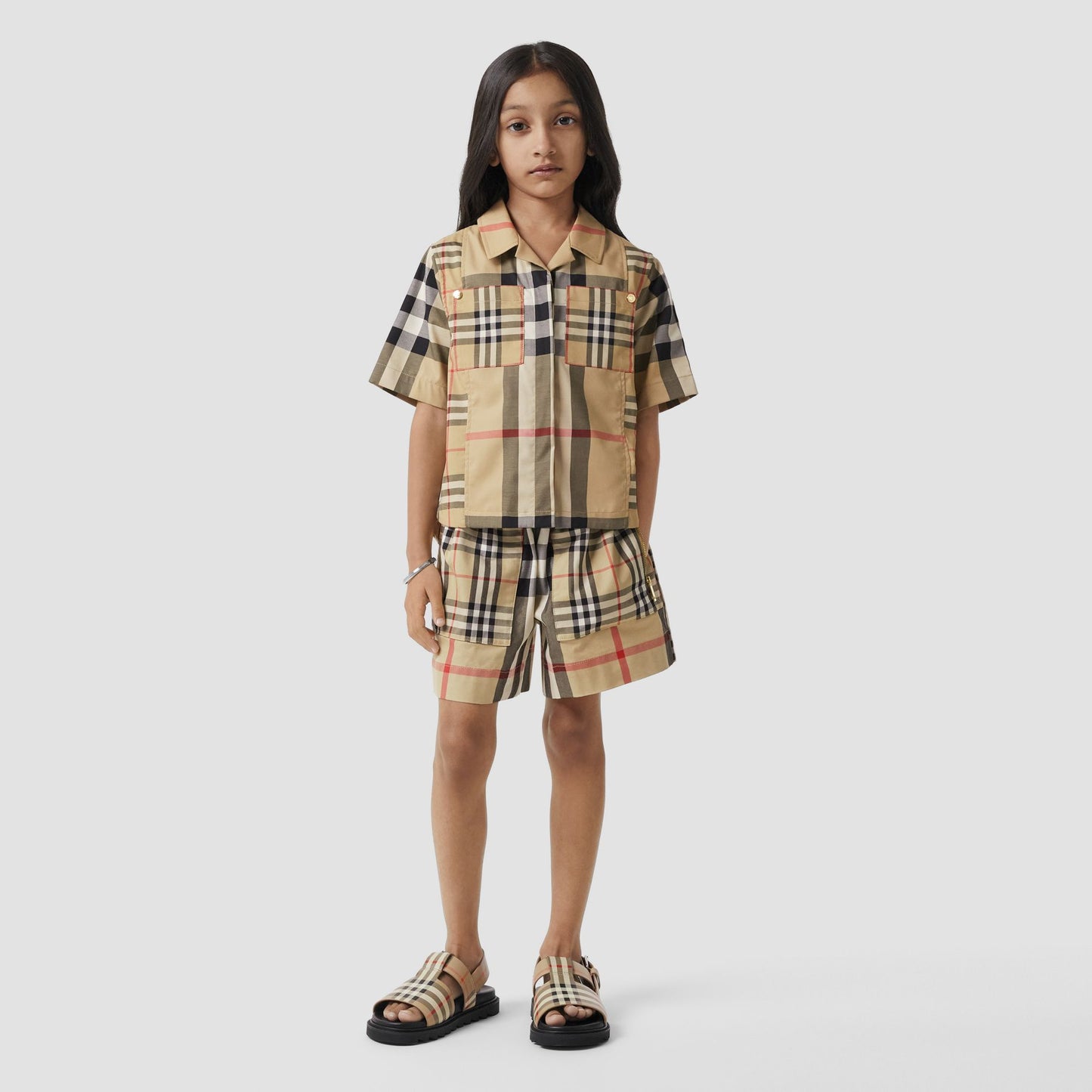 Burberry Patchwork Check Cotton Shorts